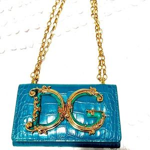 Very elegant Dolce & Gabbana Money Green Phone Chain Purse fits your phone